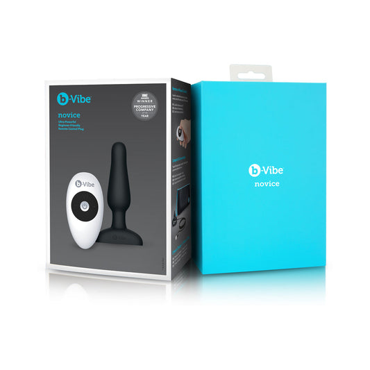 b-Vibe Novice Rechargeable Remote-Controlled Vibrating Silicone Anal Plug Black - product photo 2
