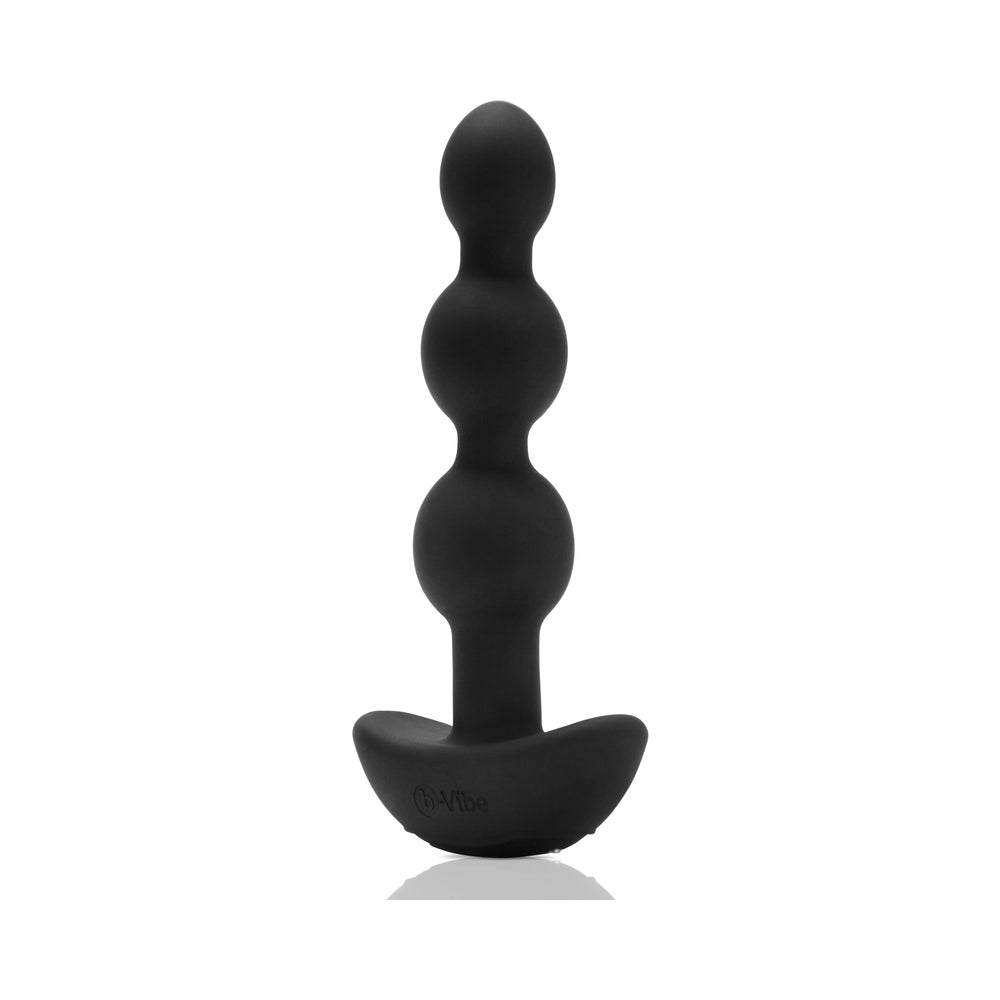 b-Vibe Triplet Rechargeable Remote-Controlled Vibrating Anal Beads Plug Black