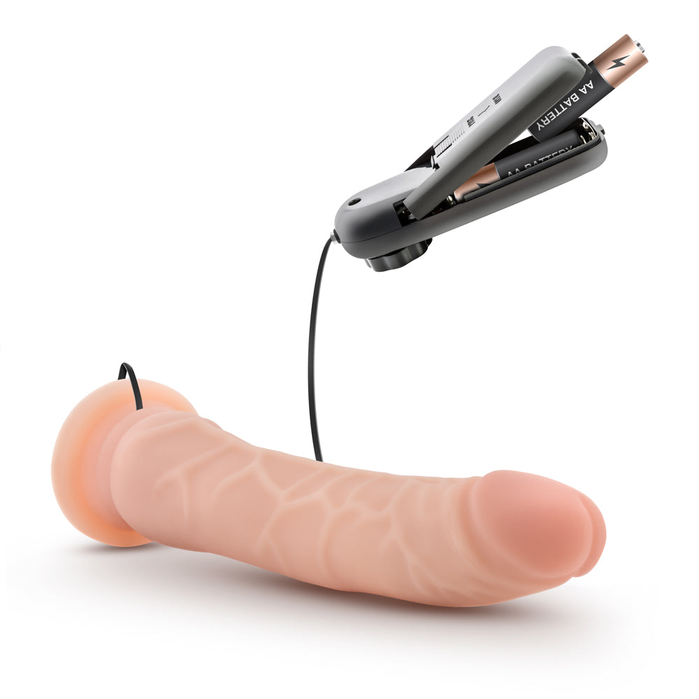 Dr. Skin 8.5 in. Vibrating Realistic Cock with Suction Cup Beige