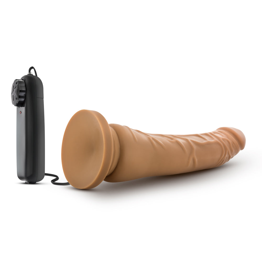 Dr. Skin 8.5 in. Vibrating Realistic Cock with Suction Cup Tan