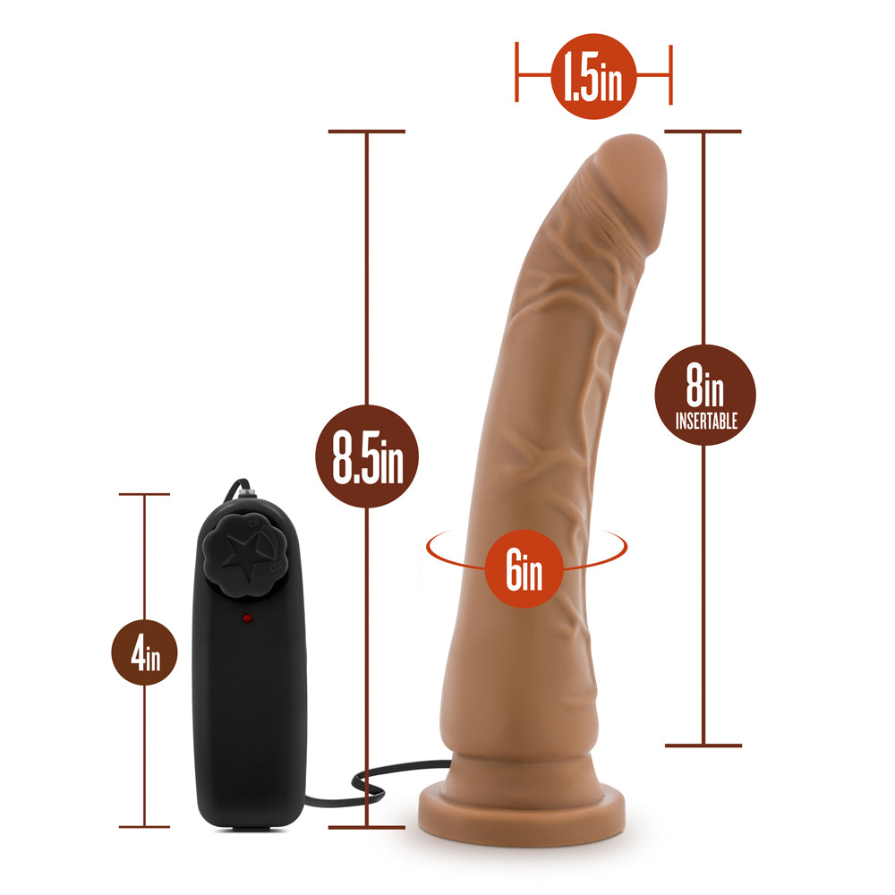Dr. Skin 8.5 in. Vibrating Realistic Cock with Suction Cup Tan