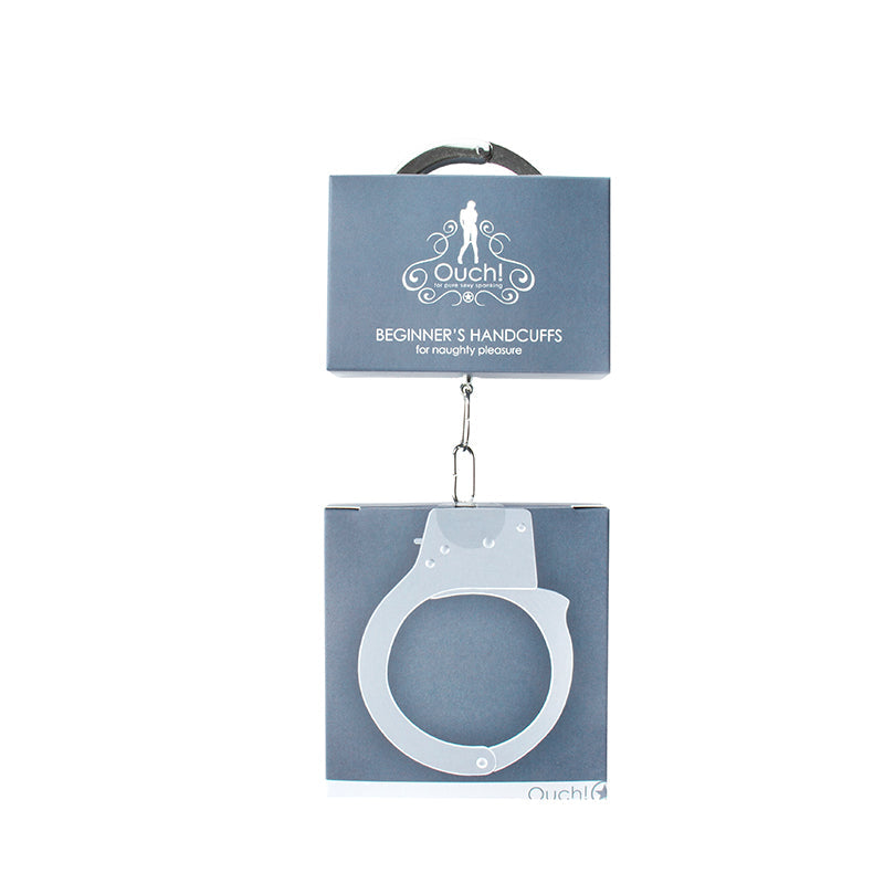 Ouch! Beginner''s Metal Handcuffs With Quick-Release Silver