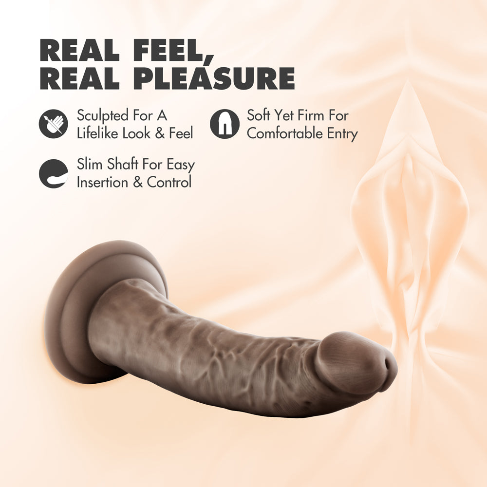 Dr. Skin Realistic 7.5 in. Dildo Brown