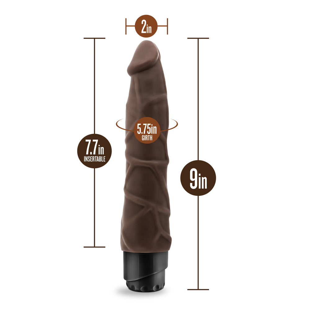 Dr. Skin Cock Vibe 1 Realistic 9 in. Vibrating Dildo Brown
