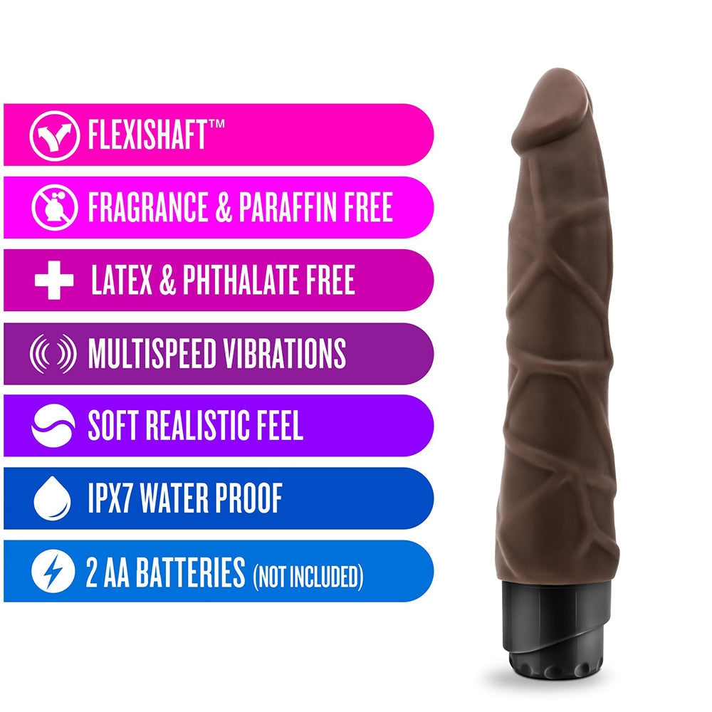 Dr. Skin Cock Vibe 1 Realistic 9 in. Vibrating Dildo Brown