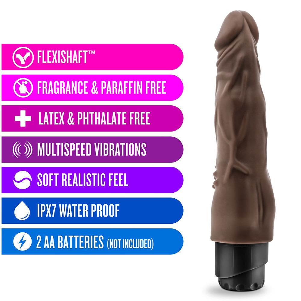 Dr. Skin Cock Vibe 4 Realistic 8 in. Vibrating Dildo Brown