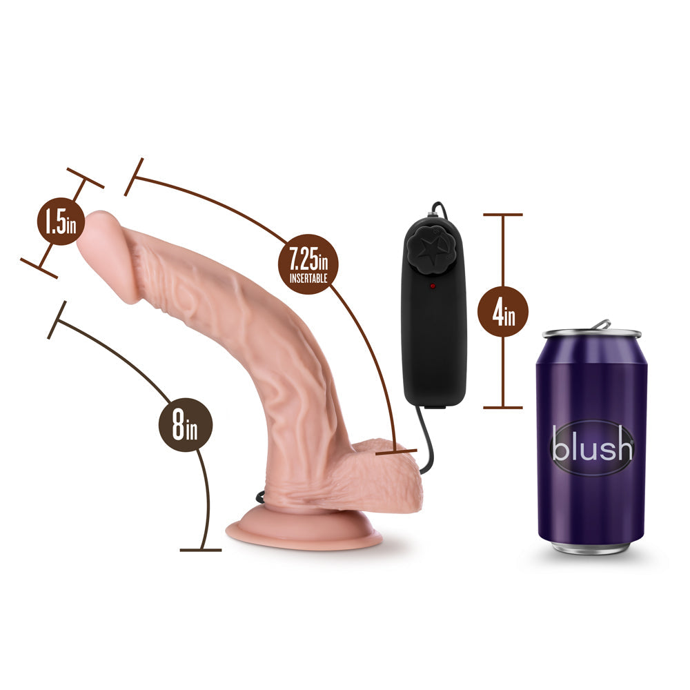 Dr. Skin Dr. Sean Realistic 8 in. Vibrating Dildo with Balls Beige