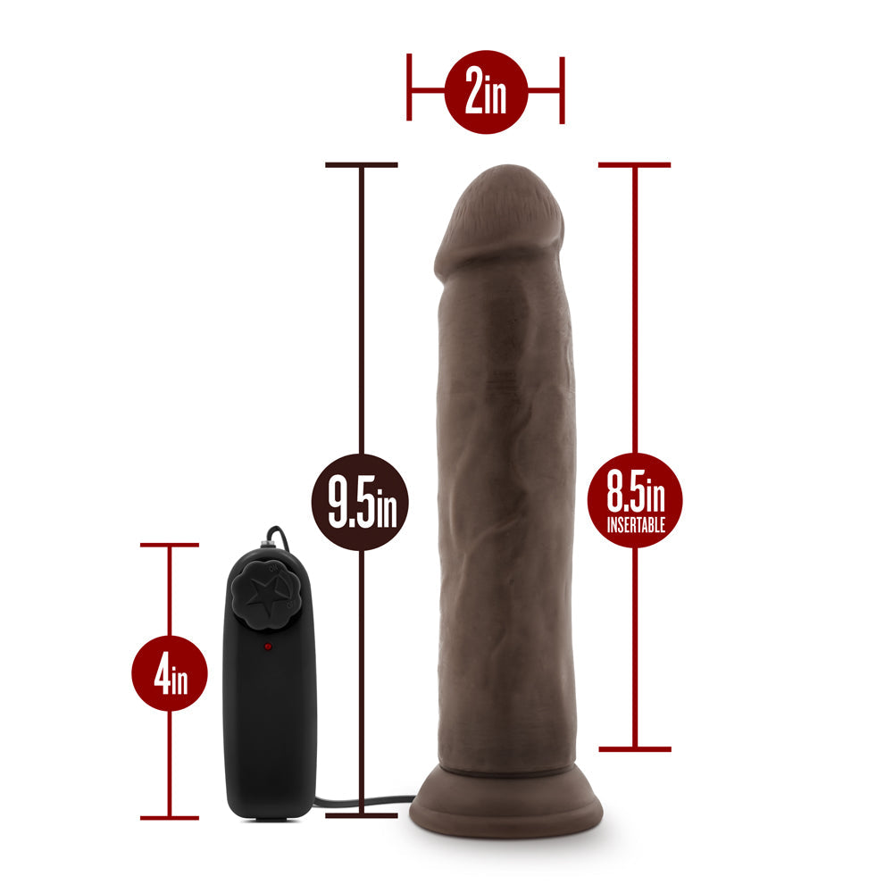 Dr. Skin Dr. Throb Realistic 9.5 in. Vibrating Dildo Brown