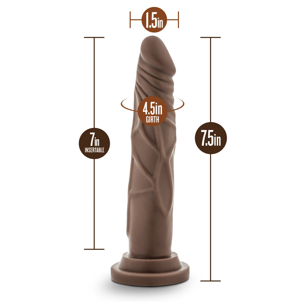 Dr. Skin Basic 7.5 Realistic 7.5 in. Dildo Brown