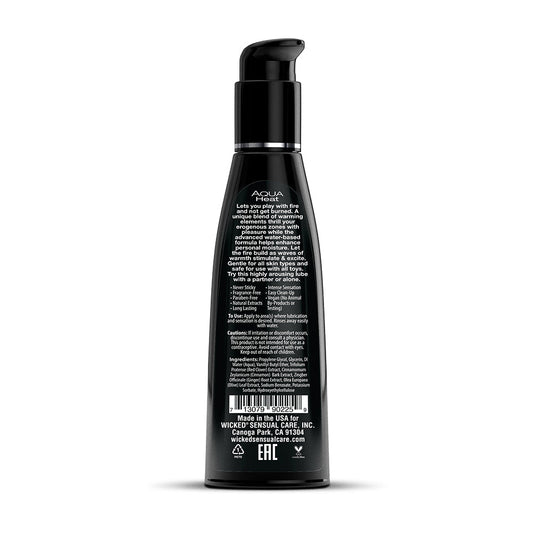 Wicked Aqua Heat Water-Based Warming Lubricant 4 oz. - product photo 2
