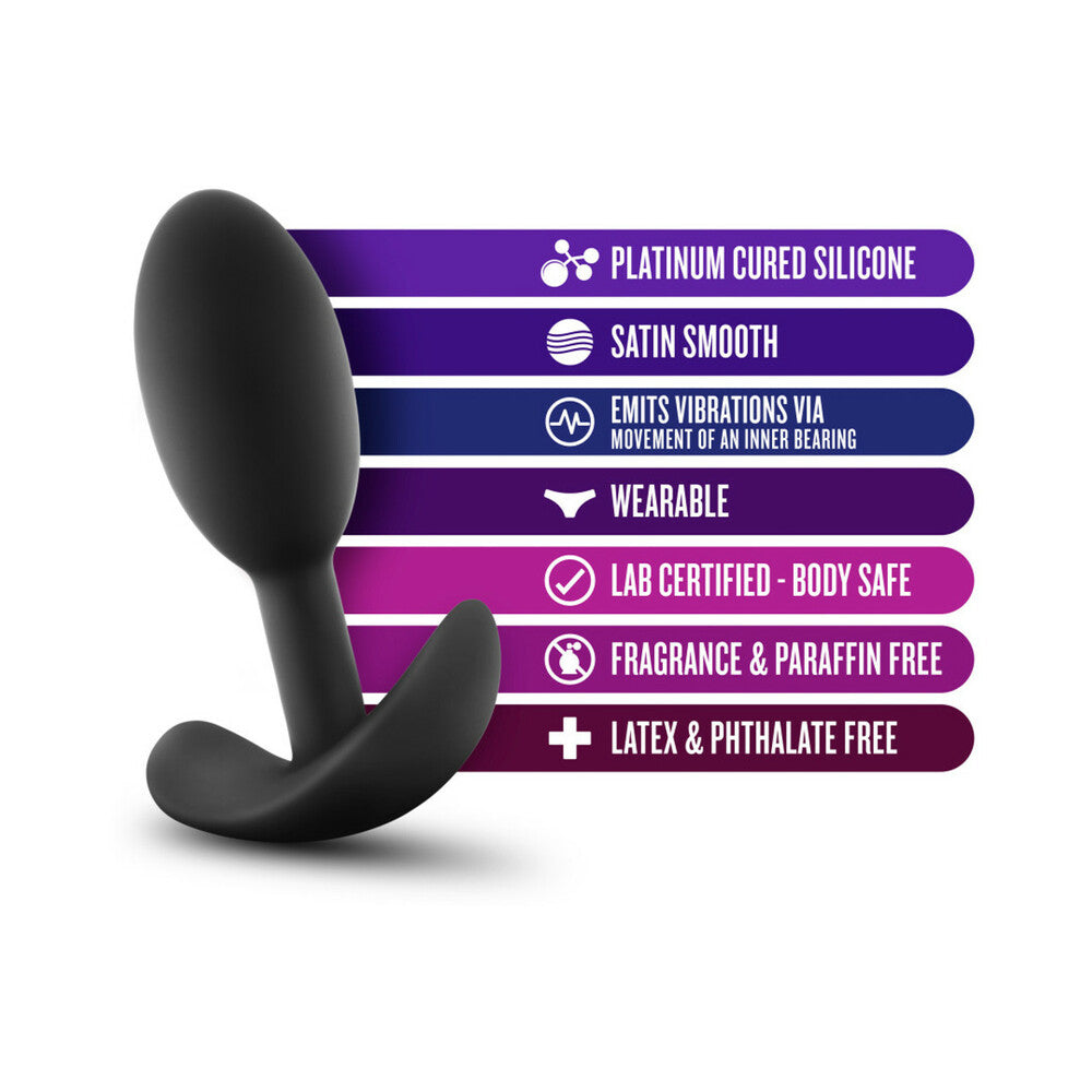 Luxe Wearable Vibra Slim Plug Small Black