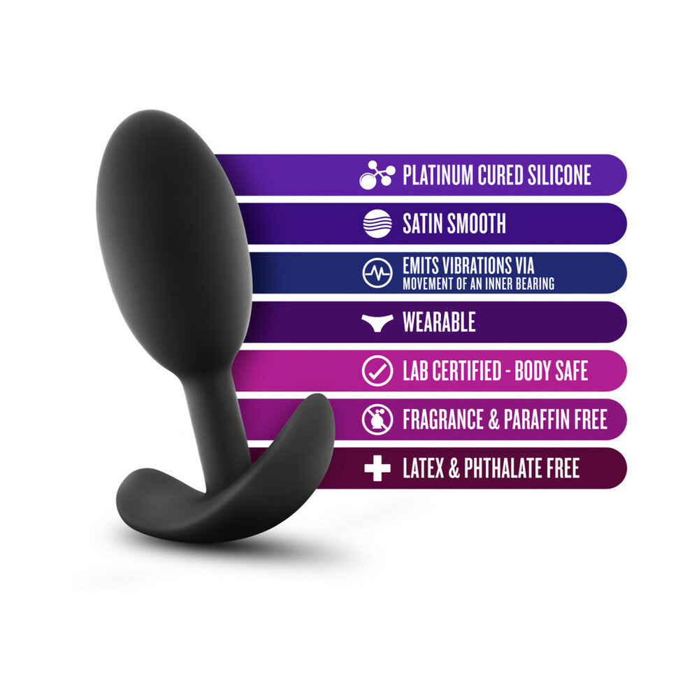 Luxe Wearable Vibra Slim Plug Medium Black