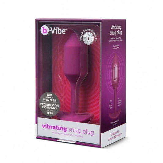 b-Vibe Vibrating Snug Plug 2 Rechargeable Weighted Silicone Anal Plug Rose - product photo
