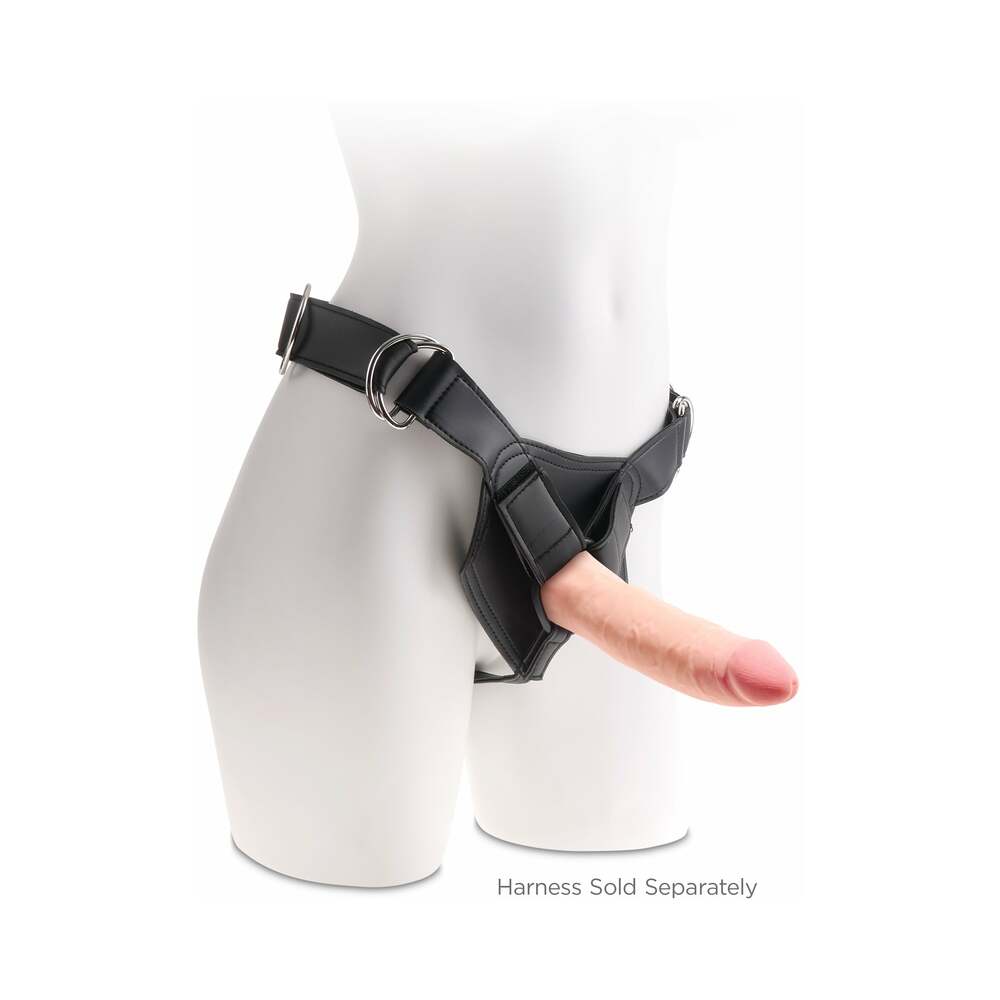 King Cock Plus 8 in. Triple Density Cock Realistic Dildo With Suction Cup Beige