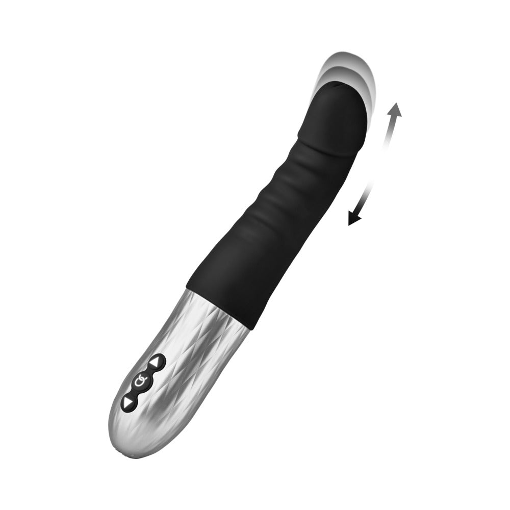 Forto Thruster Rechargeable Silicone Thrusting G-Spot Vibrator Black