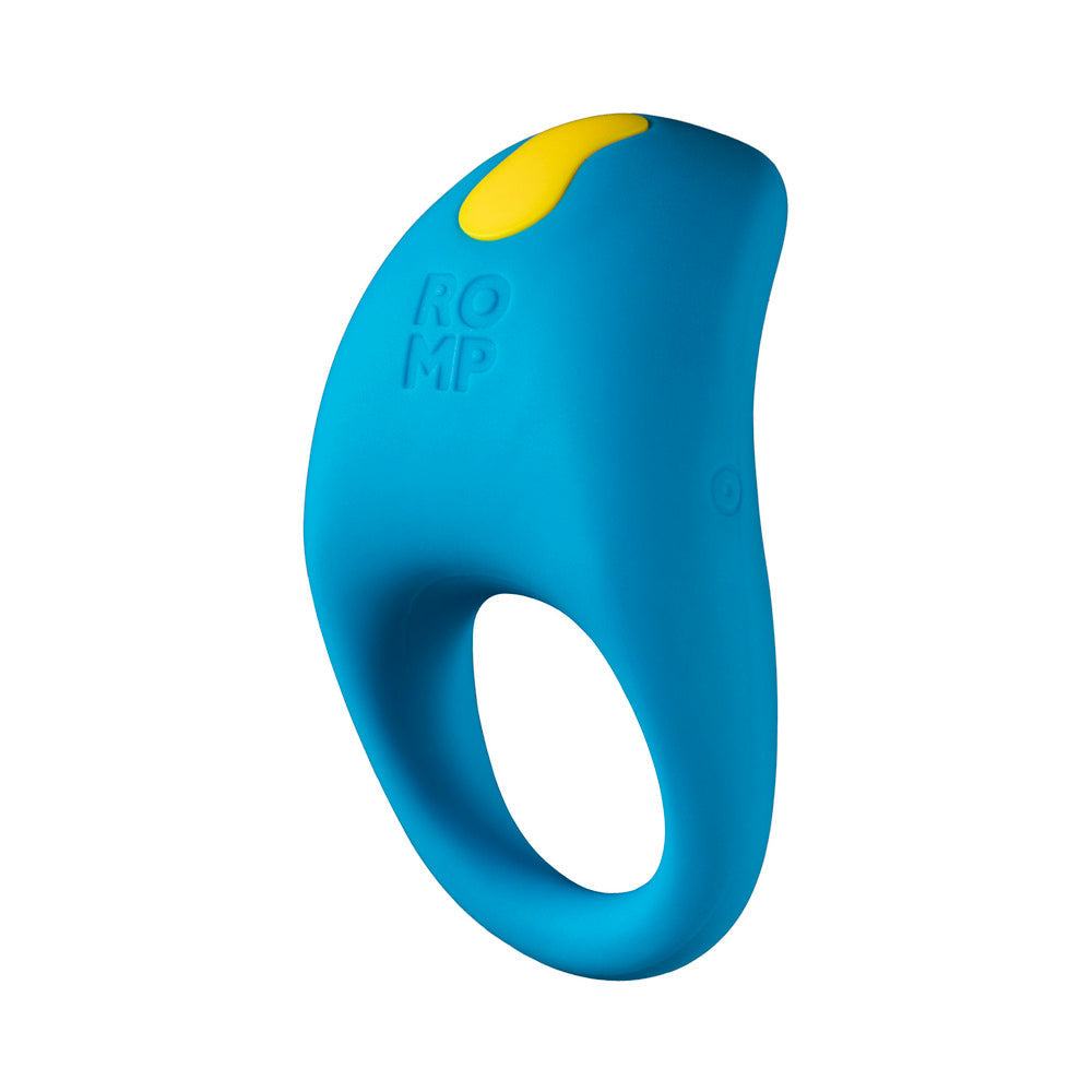 ROMP Juke Rechargeable Silicone Vibrating Penis Ring Light Blue
