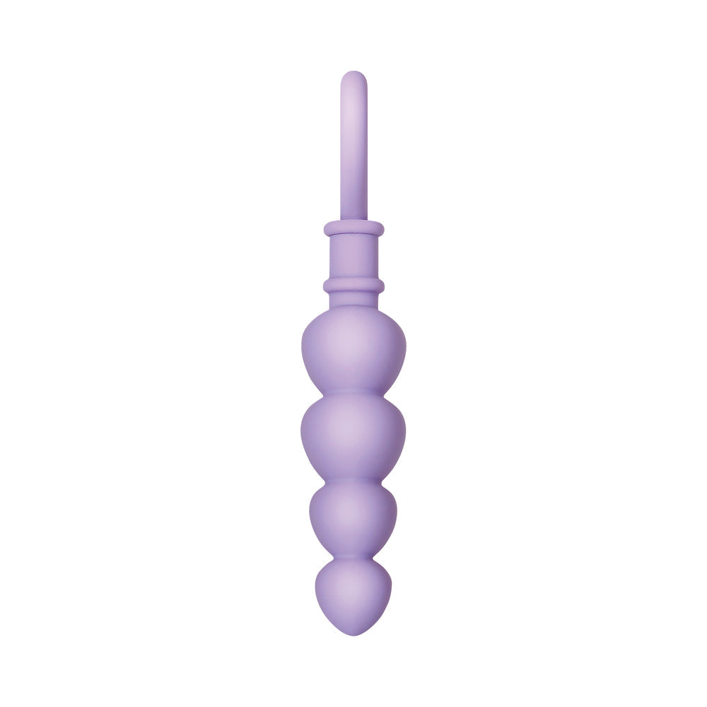 Evolved Sweet Treat Heart-Shaped Beaded Silicone Anal Plug Light Purple