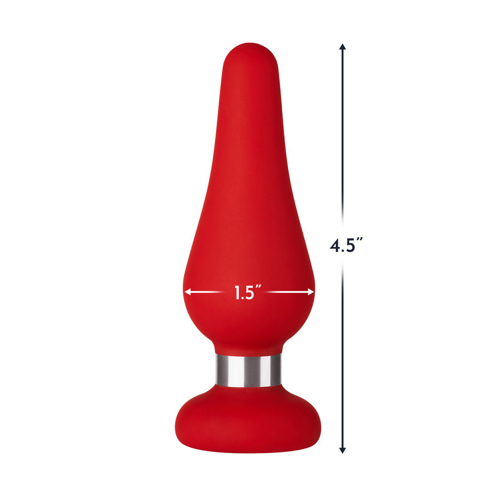 Forto F-21 Tear Drop Silicone Anal Plug Medium Red