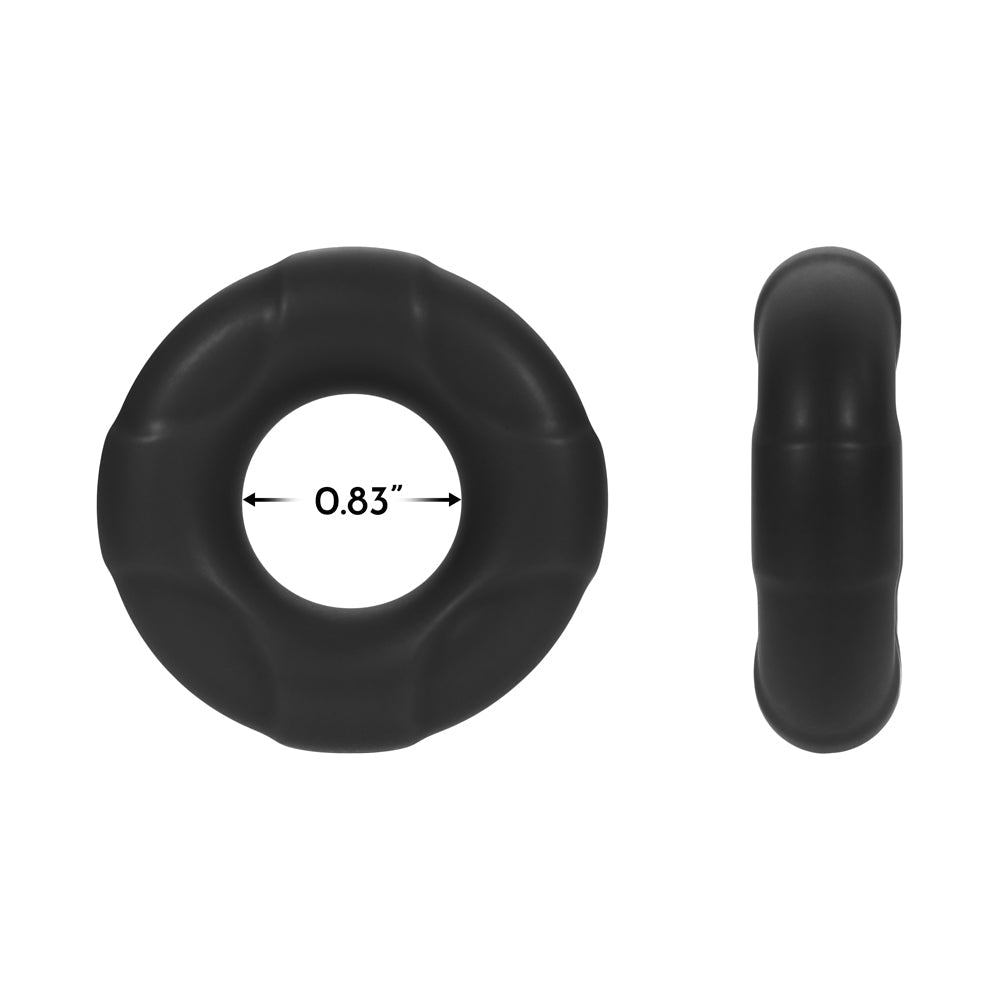 Forto F-33 Liquid Silicone Cockring Medium Black