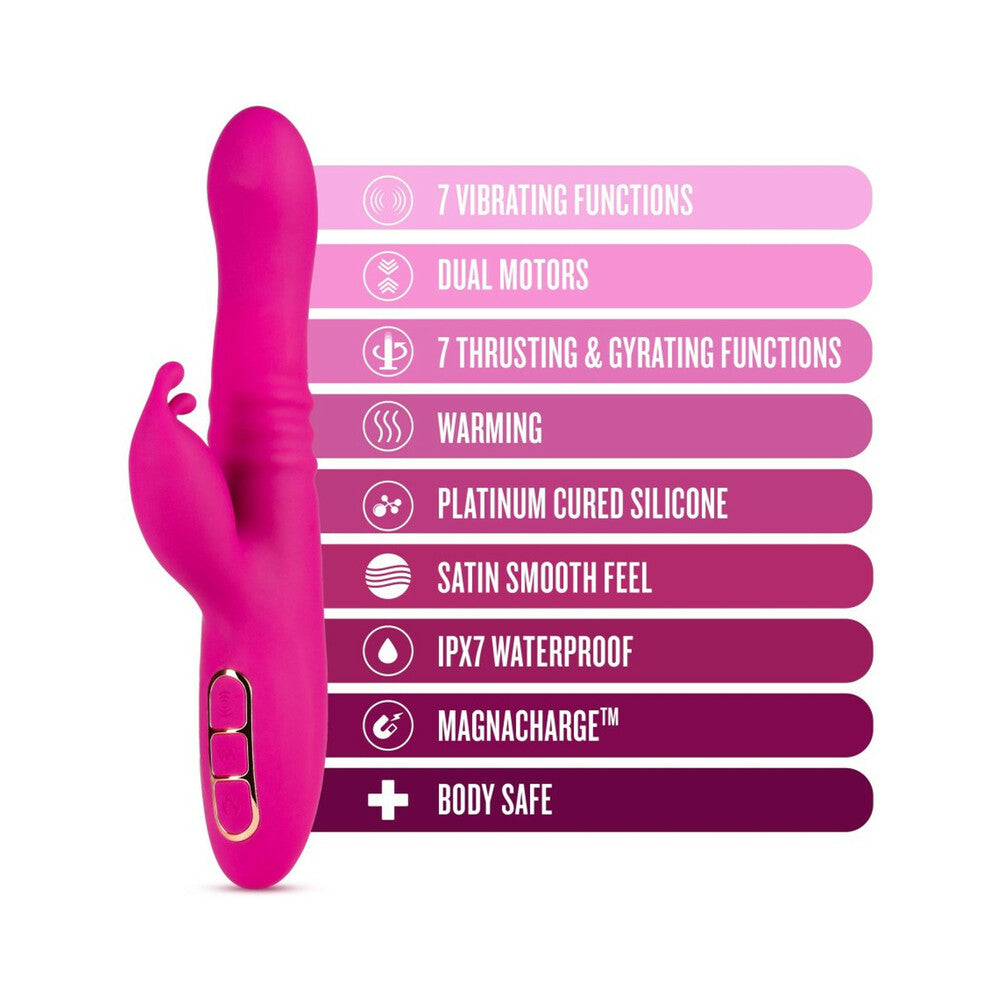 Blush Lush Kira Rechargeable Silicone Thrusting Rabbit Vibrator Velvet
