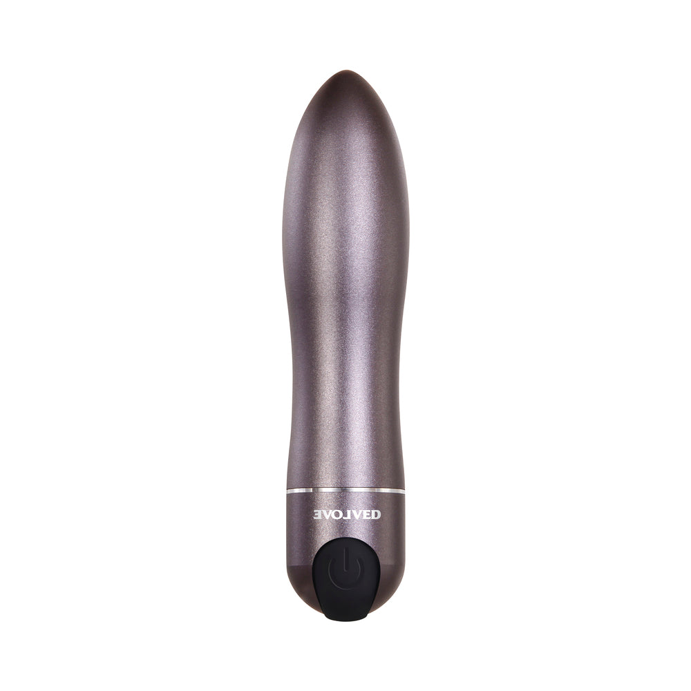Evolved Travel-Gasm Rechargeable Metal Bullet Vibrator With Carrying Case Gunmetal