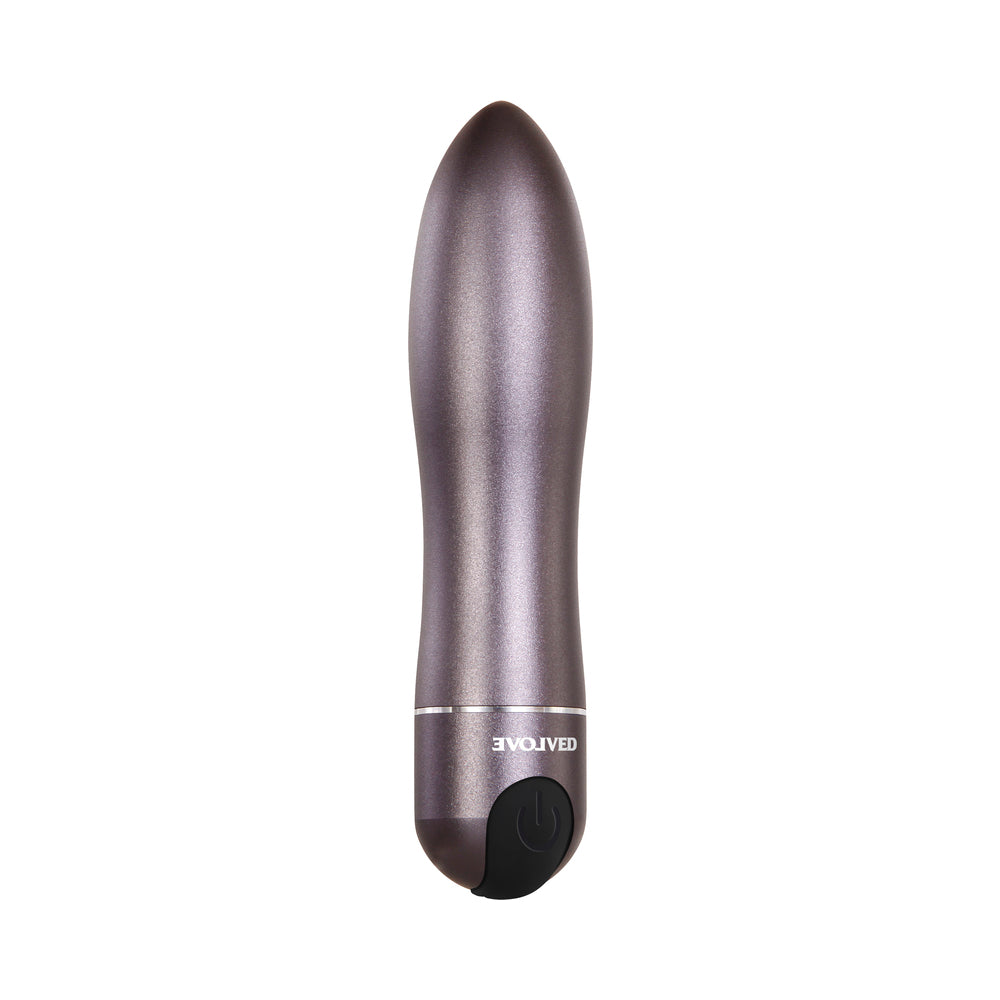 Evolved Travel-Gasm Rechargeable Metal Bullet Vibrator With Carrying Case Gunmetal