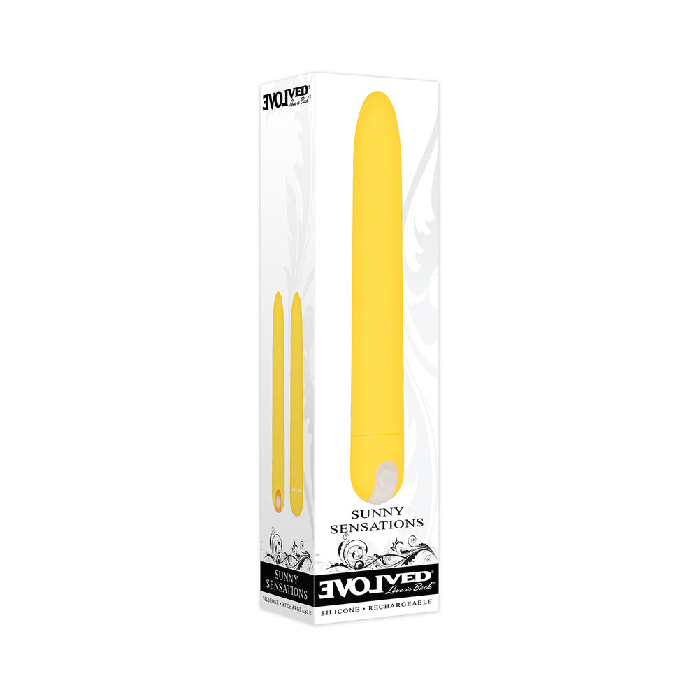 Evolved Sunny Sensations Rechargeable Silicone Sli mline Vibrator Yellow