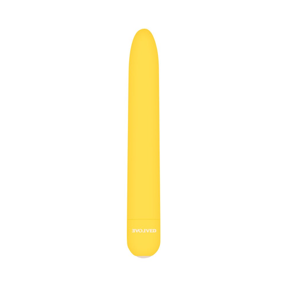 Evolved Sunny Sensations Rechargeable Silicone Sli mline Vibrator Yellow