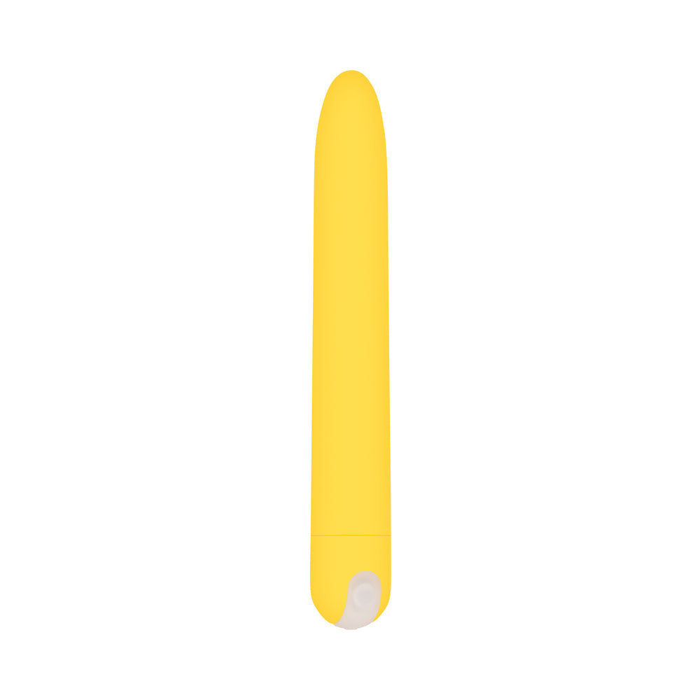 Evolved Sunny Sensations Rechargeable Silicone Sli mline Vibrator Yellow