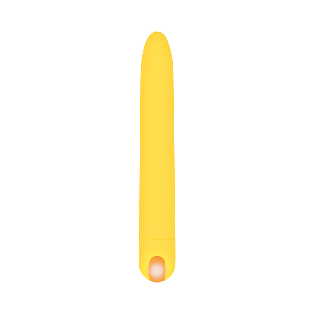 Evolved Sunny Sensations Rechargeable Silicone Sli mline Vibrator Yellow