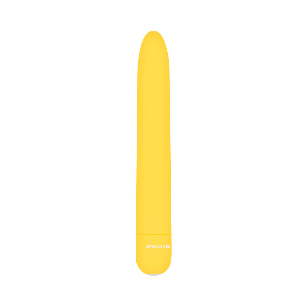 Evolved Sunny Sensations Rechargeable Silicone Sli mline Vibrator Yellow