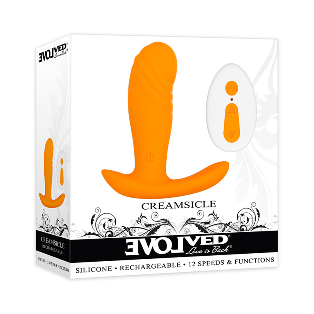 Evolved Creamsicle Rechargeable Remote-Controlled Silicone G-Spot and Prostate Massager Orange