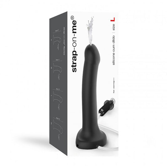 Strap-On-Me Silicone Cum Dildo Black Large (fluid not included) - product photo