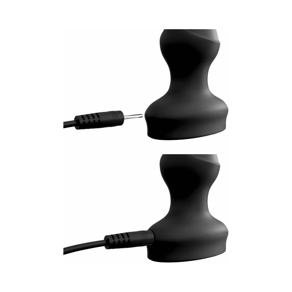 3Some Wall Banger Vibrating Anal Beads With Suction Cup Black