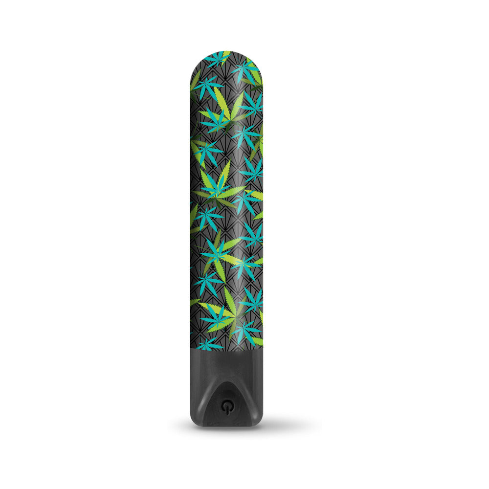 Prints Charming Buzzed Rechargeable 3.5" Bullet - Canna Queen - Black