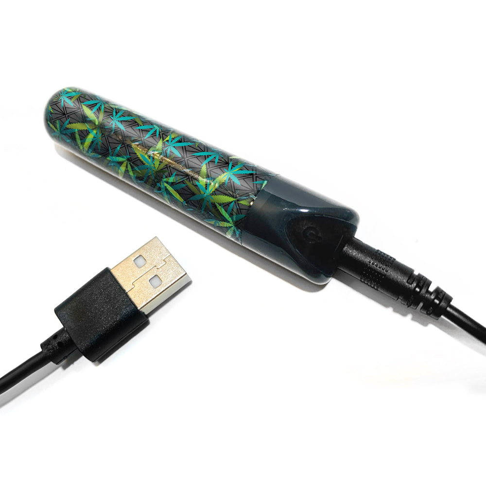 Prints Charming Buzzed Rechargeable 3.5" Bullet - Canna Queen - Black