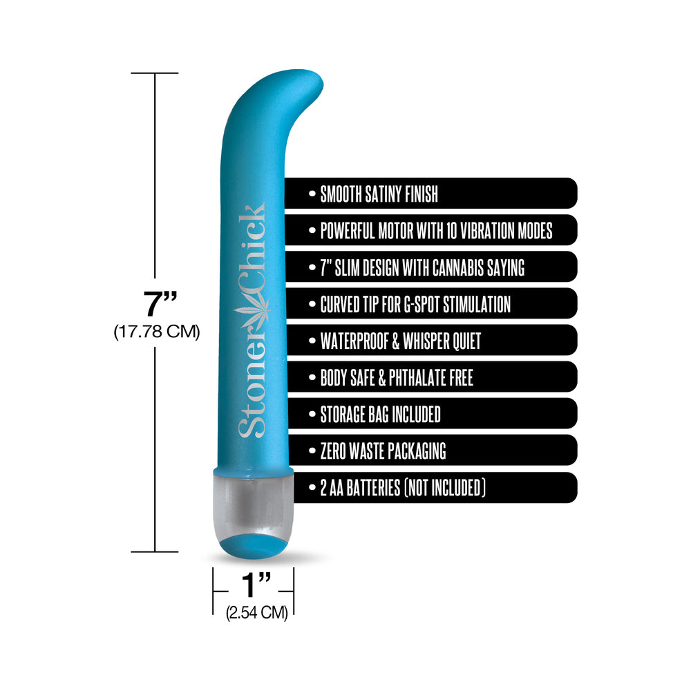 Prints Charming Buzzed 7" G-Spot Vibe - Stoner Chick - Blue