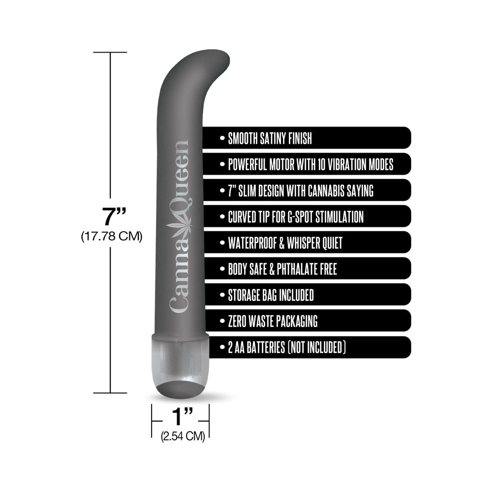 Prints Charming Buzzed 7" G-Spot Vibe - Canna Queen - Gray