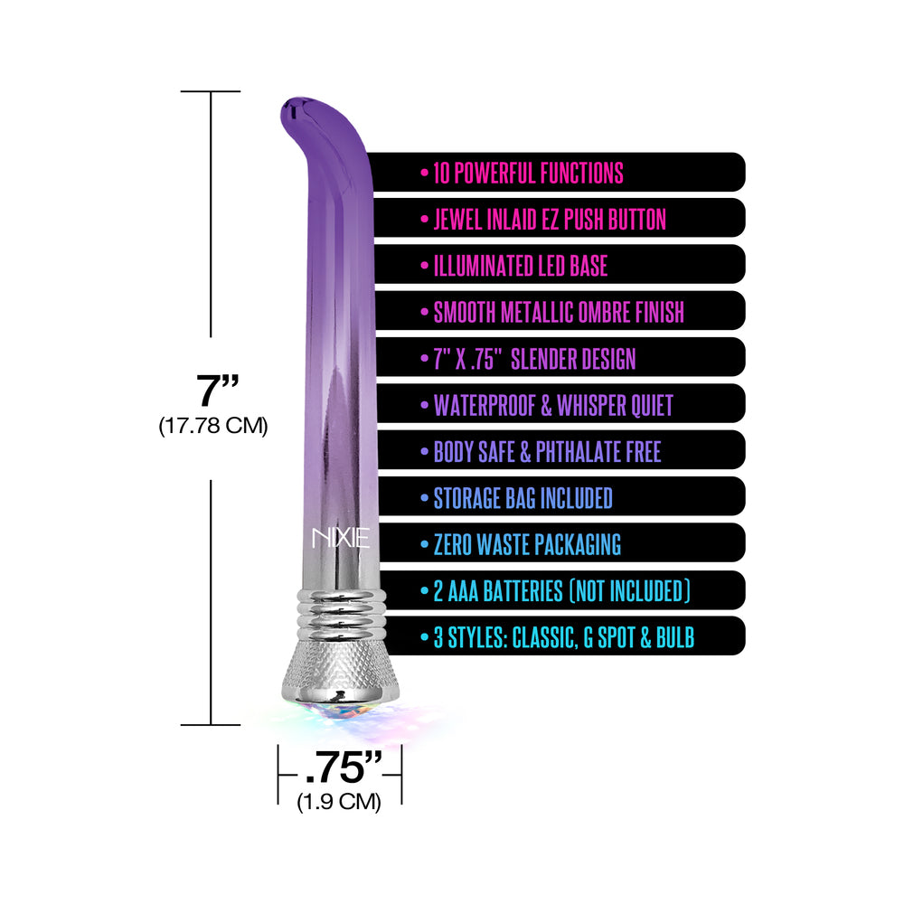 Nixie Waterproof 10-Function G-Spot Vibe - Purple Ombre Glow