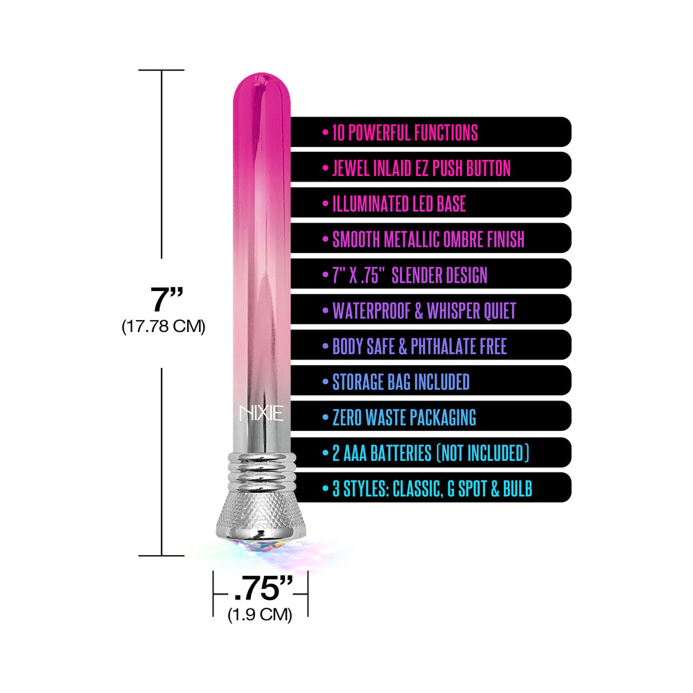 Nixie 10-Function Waterproof Classic Vibe - Pink Ombre Glow