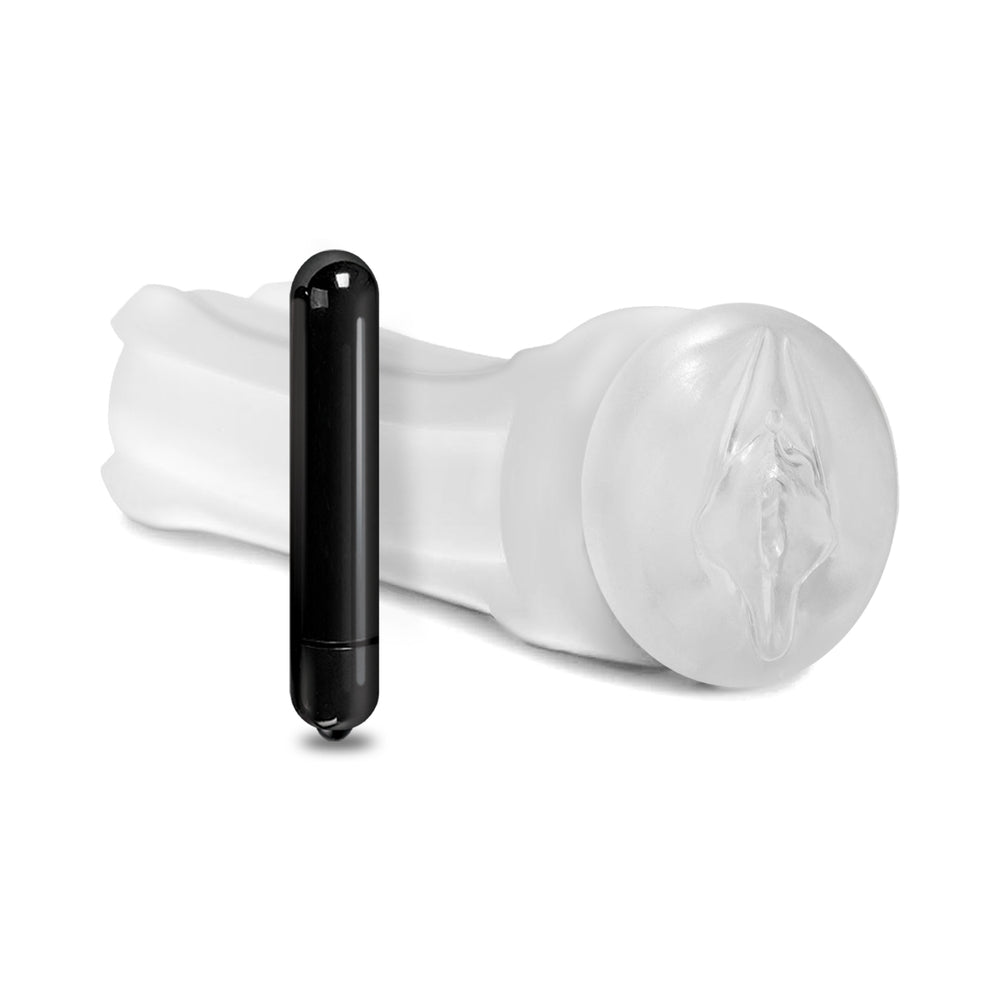 Happy Ending Self-Lubricating, Vibrating Shower Stroker - Pussy