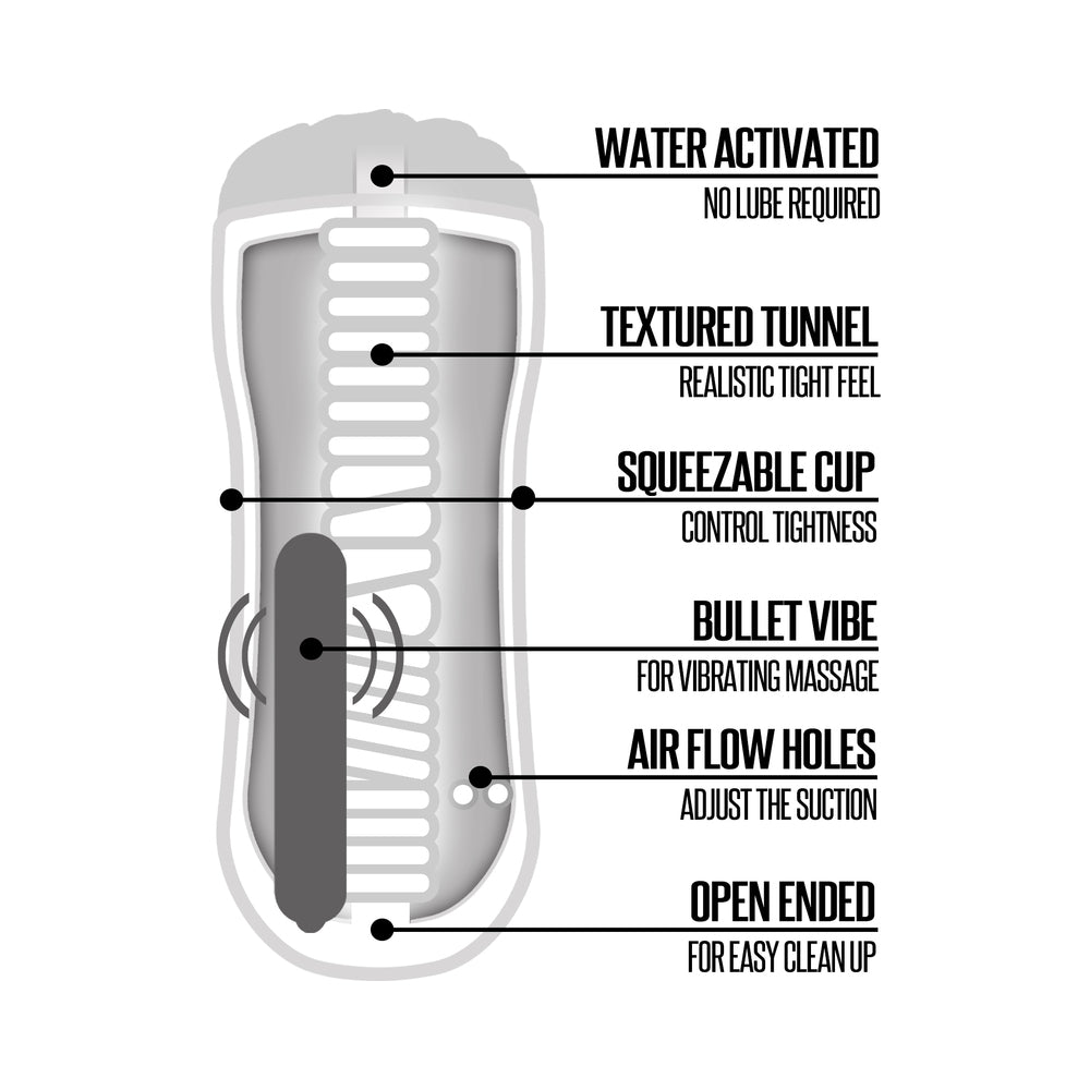 Happy Ending Vibrating, Self-Lubricating Shower Stroker - Ass