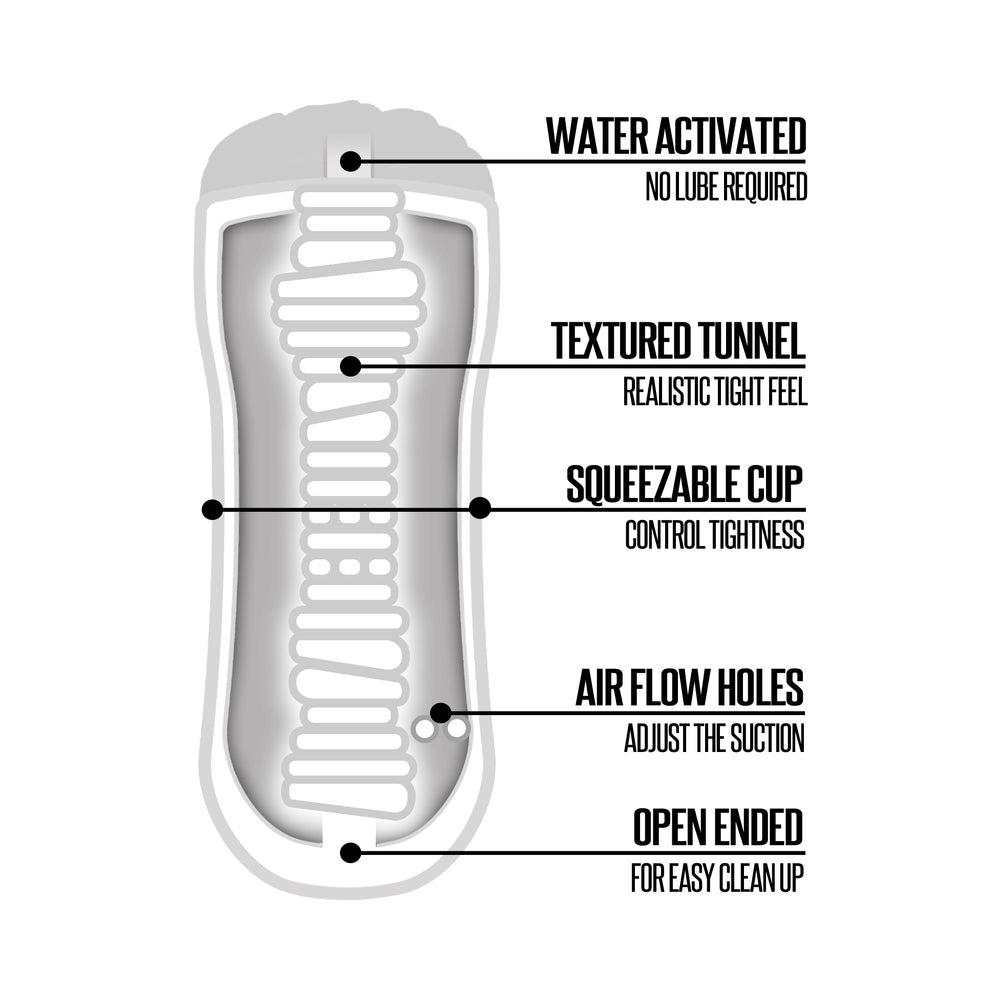 Happy Ending Just Add Water Self Lubricating Shower Stroker - Pussy