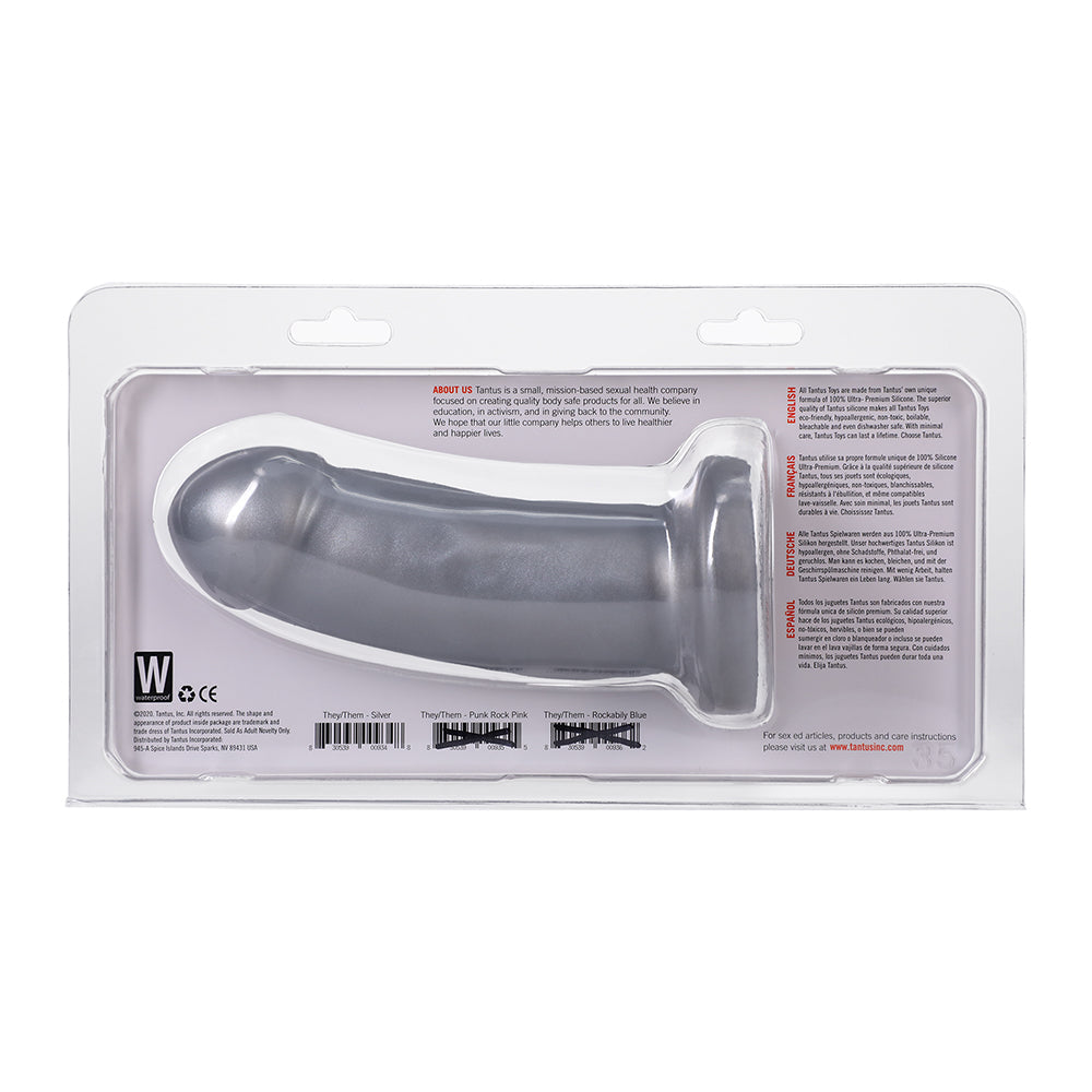 Tantus They/Them Super Soft Dildo Silver