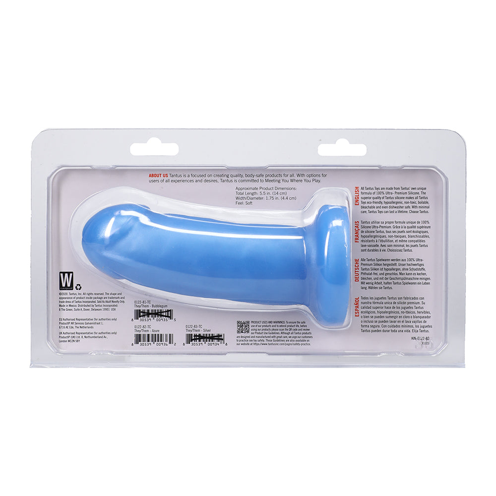 Tantus They/Them Super Soft Dildo Azure