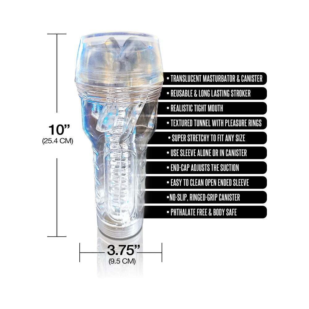 Happy Endings MSTR B8 In The Clear Mouth Stroker Lip Service Canister