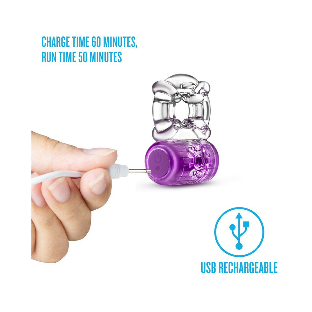 Play with Me Pleaser Rechargeable Vibrating C-Ring Purple