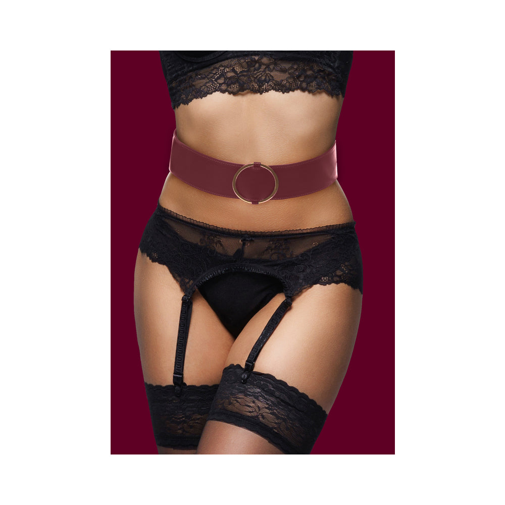 Ouch! Halo Ringed Waist Restraint Belt Burgundy S/M