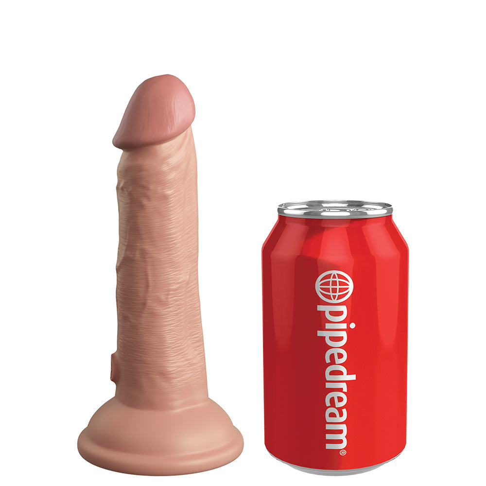 King Cock Elite 6 in. Vibrating Realistic Dildo With Suction Cup Beige