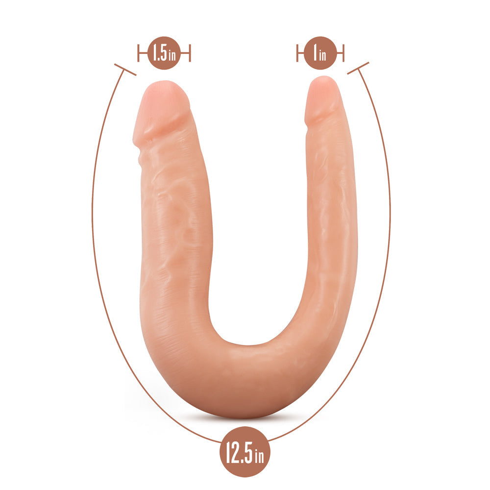 Dr. Skin Mini Double Dong Realistic 12 in. Dual-Ended Dildo Beige